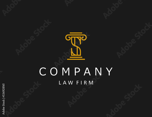 Luxury letter S law firm logo design template