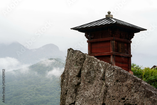 Great view at Yamadera (a temple in the north of Japan), Risshaku-ji where Basho made haiku photo