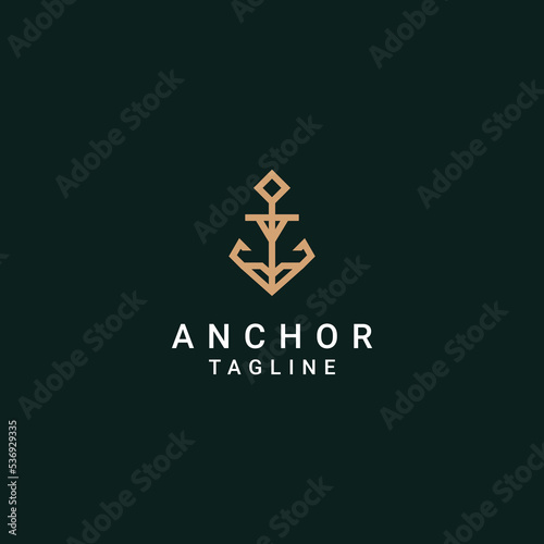 Anchor logo desing icon vector
