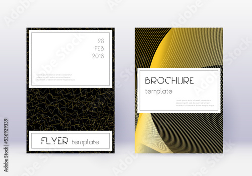 Stylish cover design template set. Gold abstract l