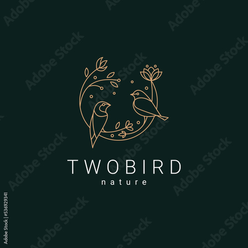 Two Bird logo desing icon vector