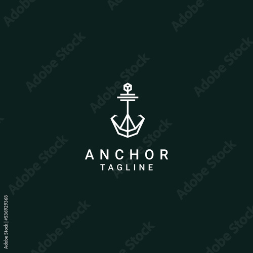 Anchor logo desing icon vector