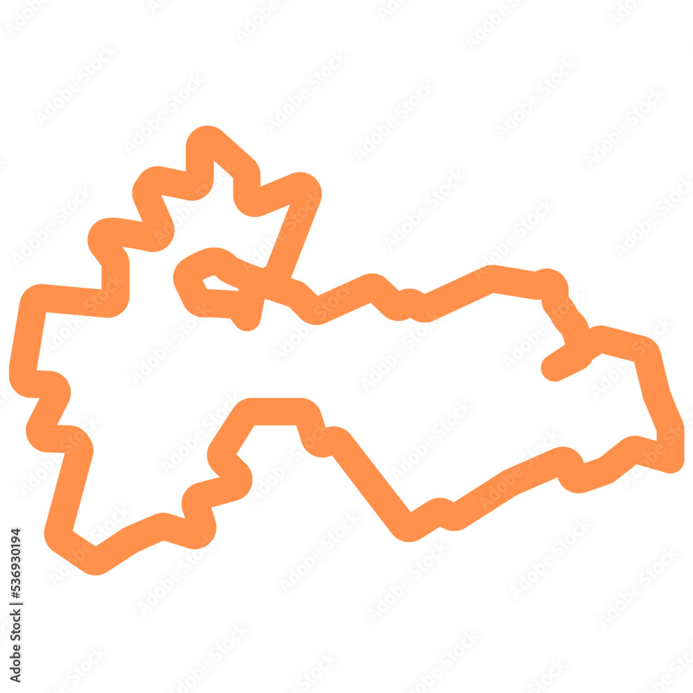 Fototapeta premium tajikistan map tajikstan outline icon