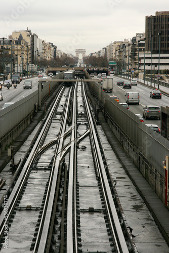Railway tracks in Paris, France