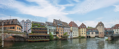 Panoramic view of a region of the city of Strasbourg, France, known under the name of Little France.