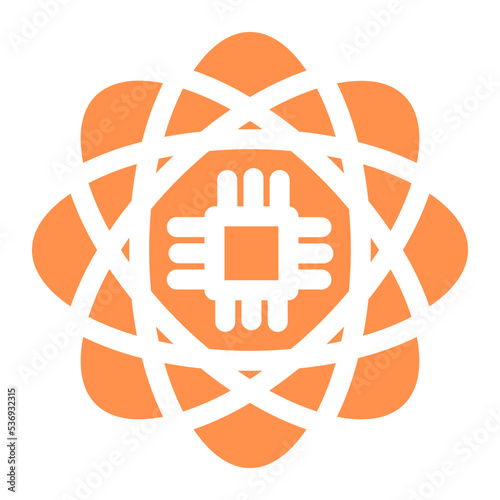 quantum computer quantum quantum computing processor physics cpu icon