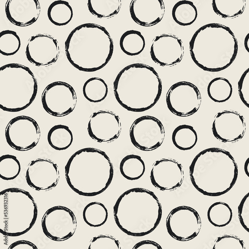 Seamless pattern with random scattered grunge circles