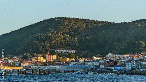 Small seaside village at sunset