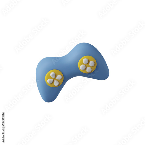 Gamepad or joystick in 3d render style, vector illustration isolated on white background.