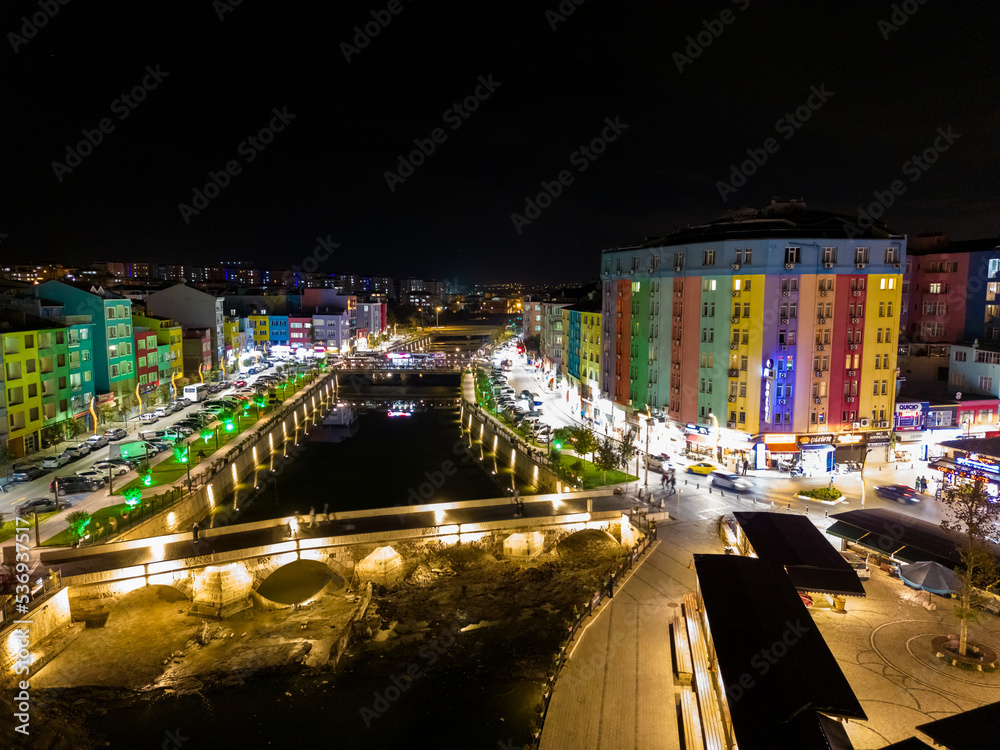 Aerial landscape view of silivri district with drone Aerial landscape view of silivri district with drone