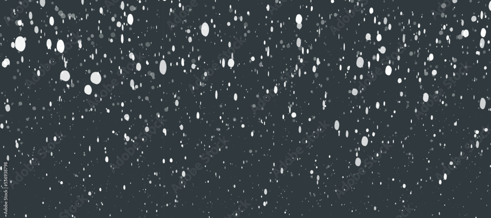 Christmas falling flakes random size. Winter sky at night. Snowfall effect for overlay your design