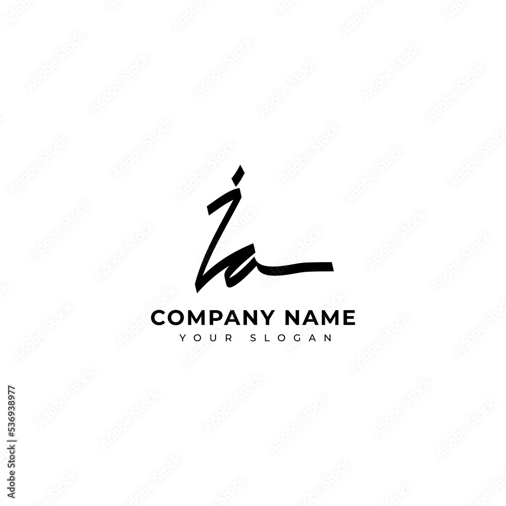 Ia Initial signature logo vector design