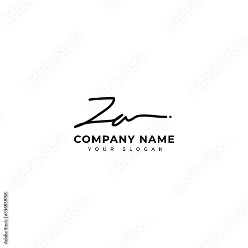 Za Initial signature logo vector design photo