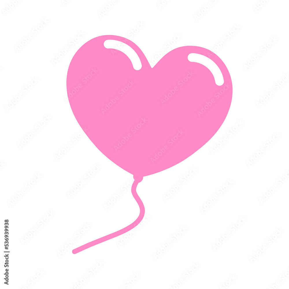 Pink balloon in the shape of a heart Pink balloon in the shape of a heart