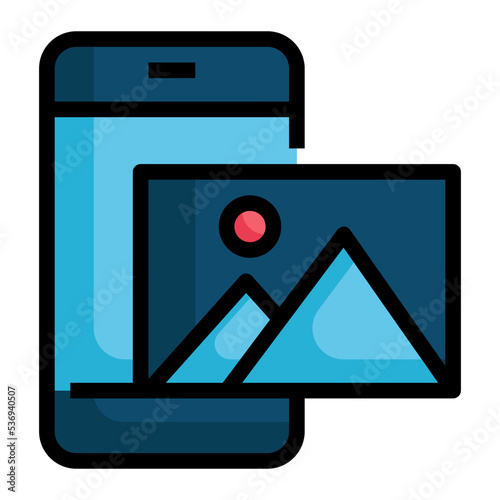 image photo camera mobile filled filled outline icon