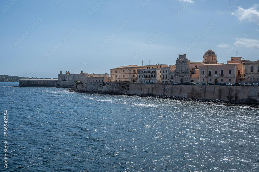 The seafront of Ortigia with its beautiful beach