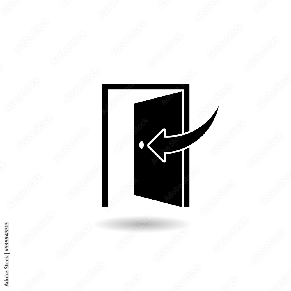 Keep Door Closed Symbol Sign with shadow Keep Door Closed Symbol Sign with shadow
