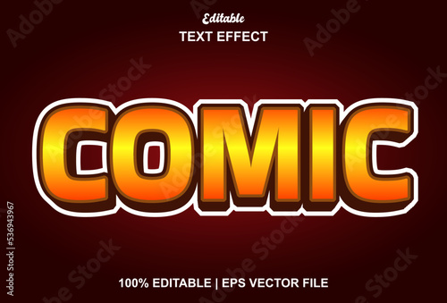 comic text effect with 3d style and editable