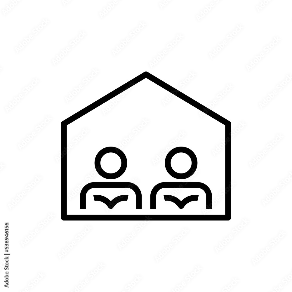 Home study icon, line style Home study icon, line style
