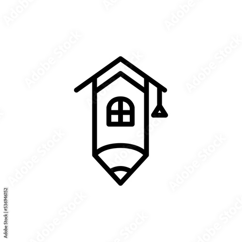 Home study icon, line style