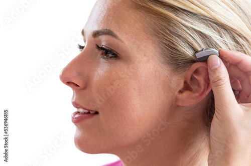 Hearing problems in a young woman photo