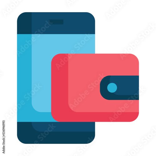 wallet digital money mobile flat flat style icon