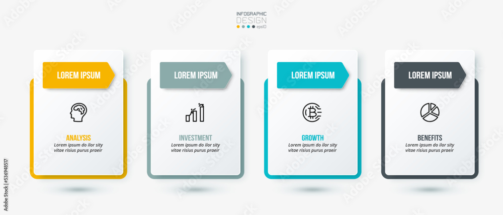 Business concept infographic template with option.
Business concept infographic template with option.