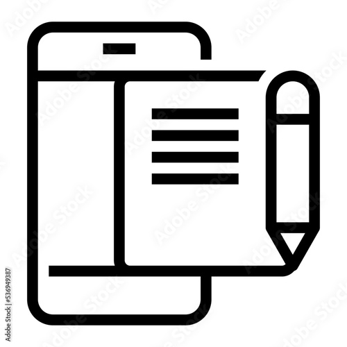 notepaper simple line icon photo