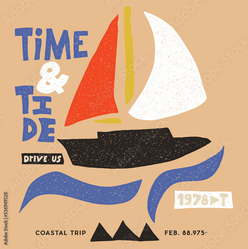 TIME AND TIDE NAUTICAL RESORT GRAPHIC VECTOR