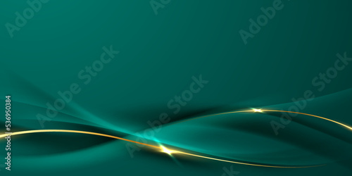 green abstract background design with elegant golden elements vector illustration