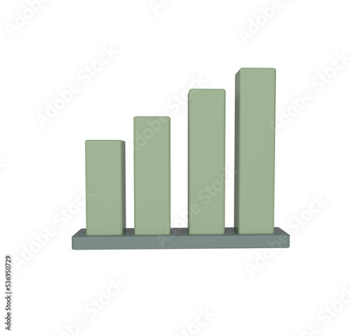 minimal 3d Illustration graphic bar icon. chart, growth concept 3d render.