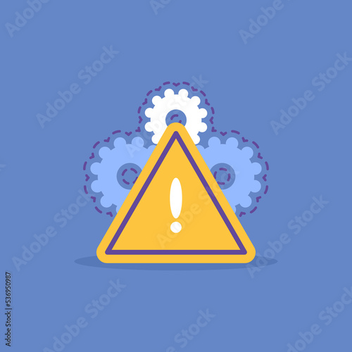 risk management. identification of problems. errors and warnings. method or way to overcome or solve a problem. hazard warning signs and gears. concept illustration design. vector. element and icon