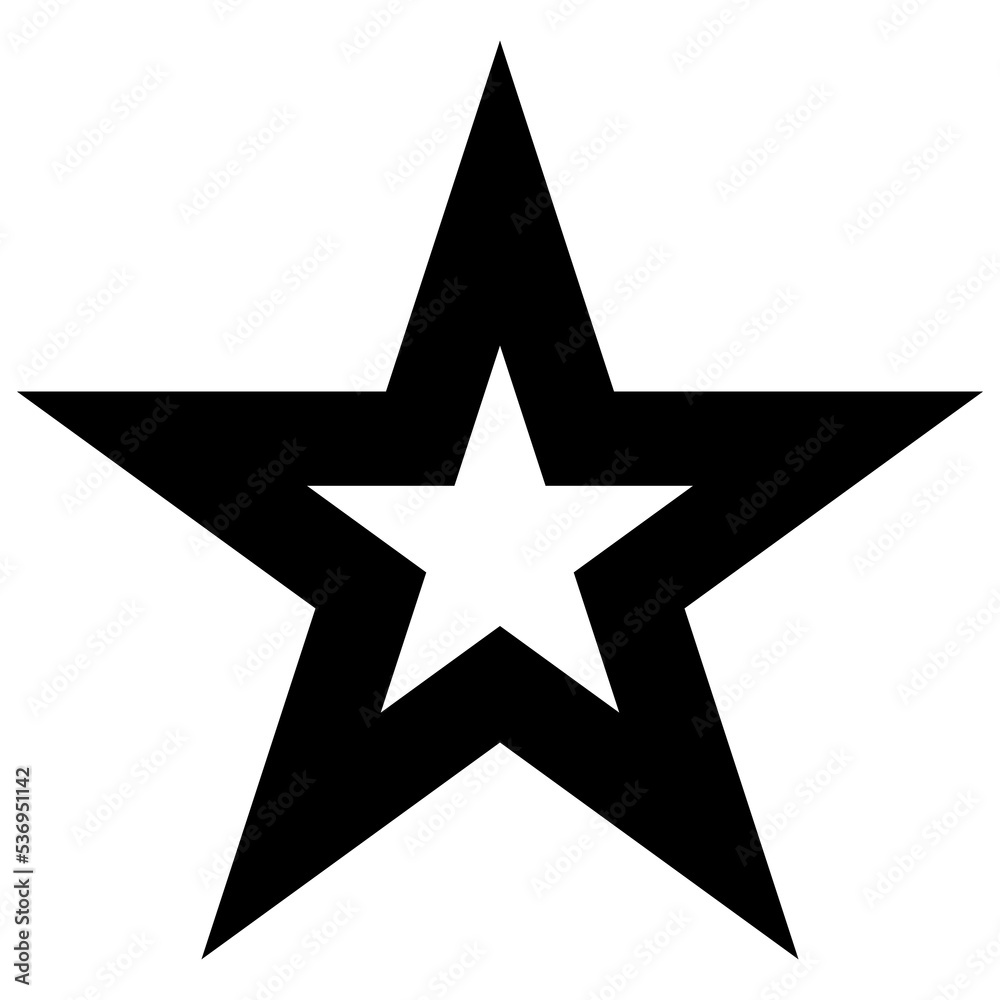 Obraz premium Star flat icon with outline and sharp angles. Isolated vector illustration