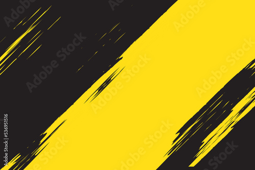 Paint brush strokes on yellow abstract dirty grunge background