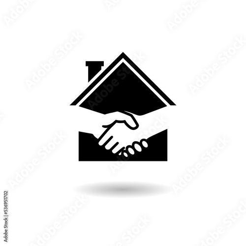Real Estate Deal icon logo with shadow