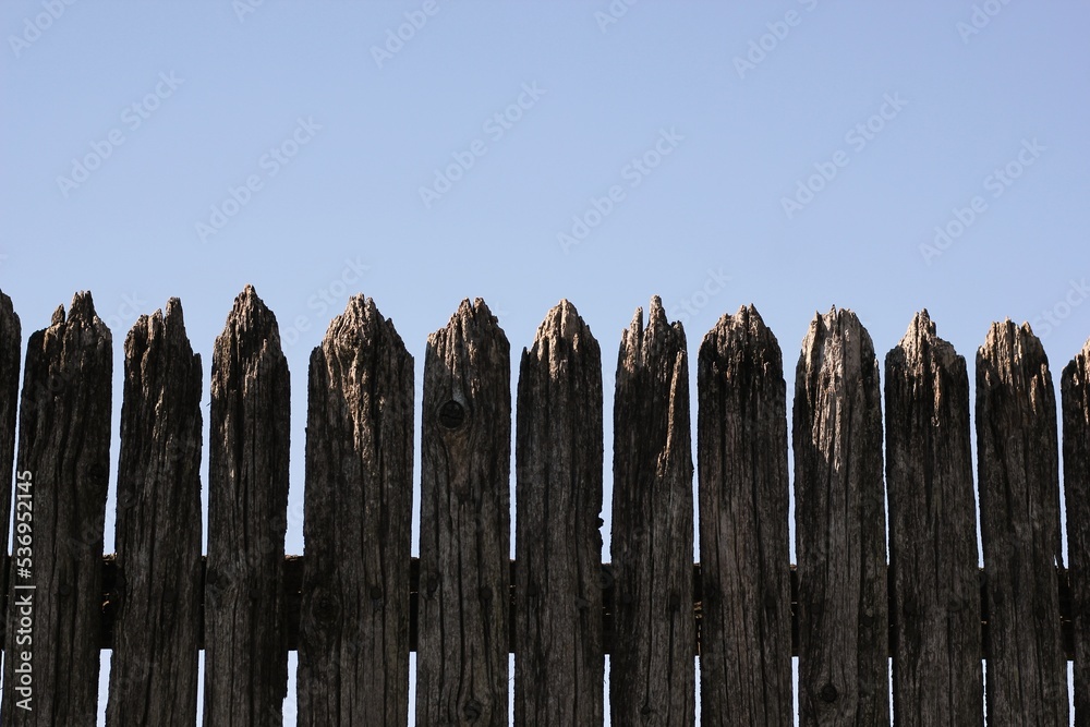 Fototapeta premium wooden fence with sky