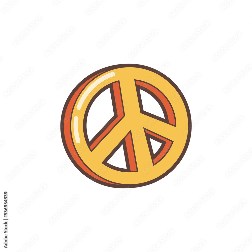Peace symbol in retro style. Flat vector illustration. Peace symbol in retro style. Flat vector illustration.