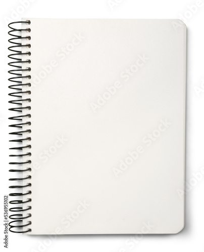 Blank notebook on a white background photo