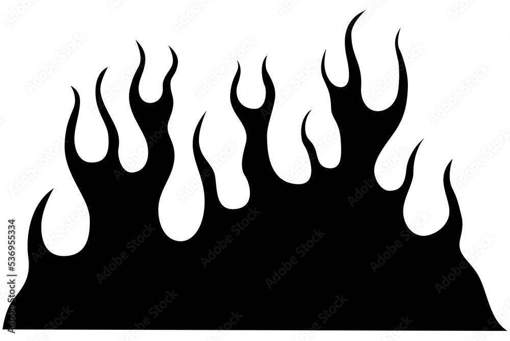 Fire flames isolated on white background. Tribal tattoo design. Fire flames isolated on white background. Tribal tattoo design.