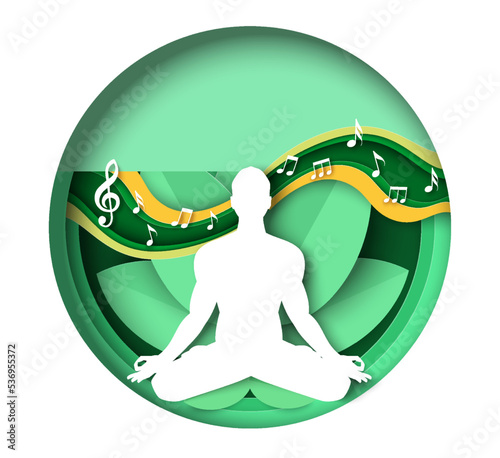 Male silhouette in lotus position meditate vector