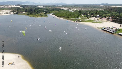 kite surfing on the beach