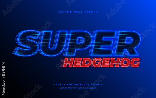 Vector Editable Text Effect in Super Hedgehog Style