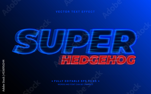 Vector Editable Text Effect in Super Hedgehog Style