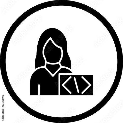 Coder Woman Icon Style