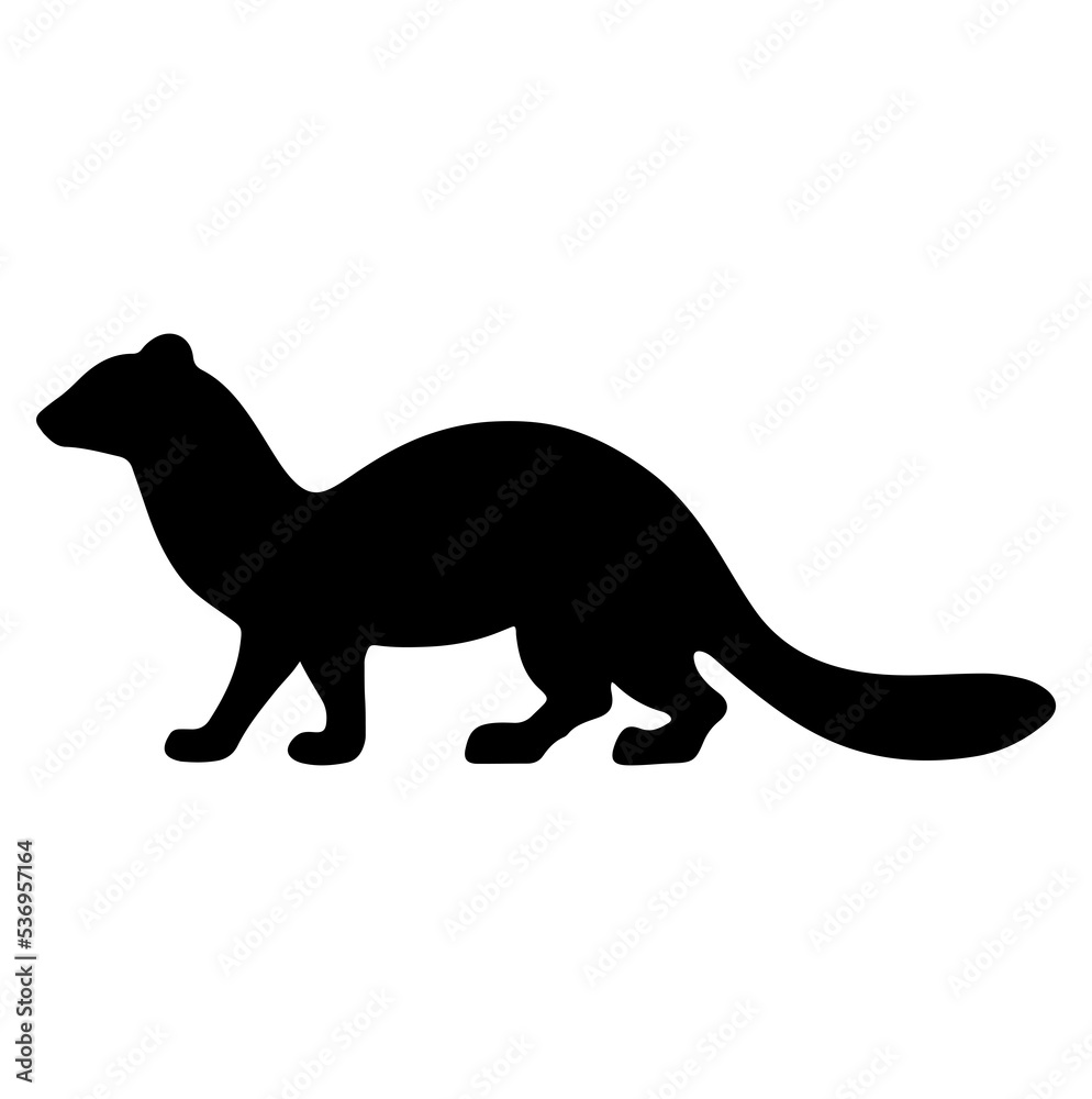silhouette of otter