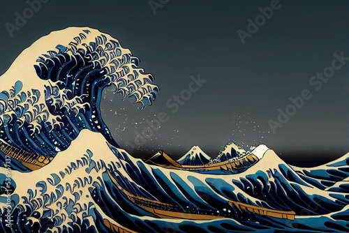 Print op canvas Greate Wave in ocean
