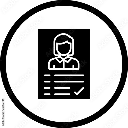 Job Candidate Female Icon Style