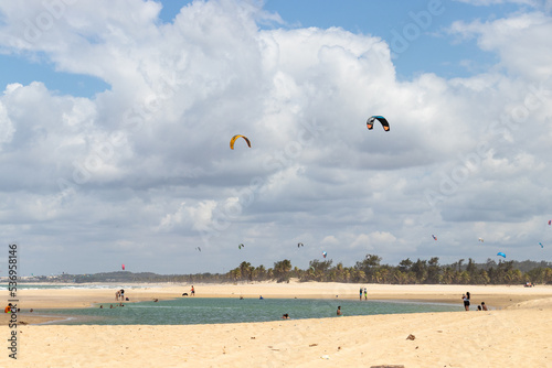 kite surfing on the beach