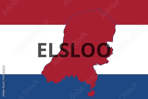 Elsloo: Illustration mit dem Namen der niederländischen Stadt Elsloo in der Provinz Limburg photo