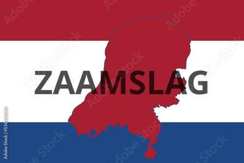 Zaamslag: Illustration mit dem Namen der niederländischen Stadt Zaamslag in der Provinz Zeeland photo